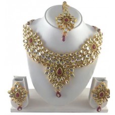 High End Real kundan 22k Gold Plated necklace set 